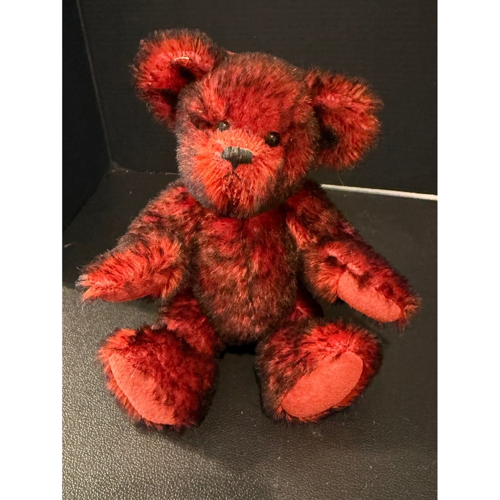 Norma Thomas Artist Teddy Bear 7 Inch Red Black Variegated Faux Fur Plush 2000